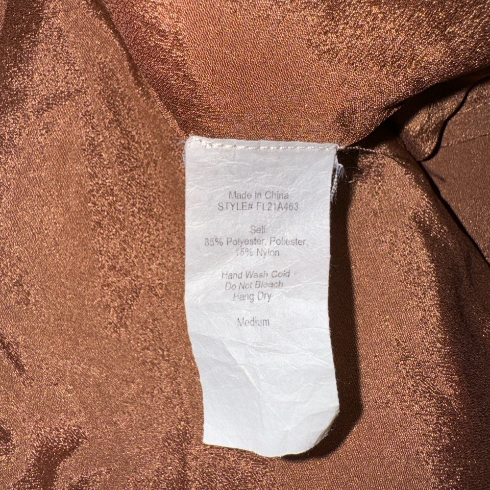 12th Tribe Russet Brown Balloon sleeve belted Western Earth tone blazer jacket M - Picture 9 of 9